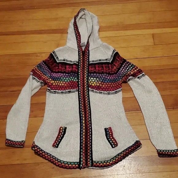 Gaupo Peru Meych Hooded Cardigan Made in Peru - Picture 12 of 15
